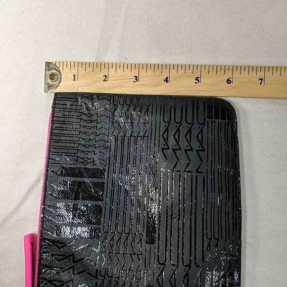M.A.C. MAC Cosmetics Bag Black Pink Pouch 7.5" x 6" Makeup Jewelry Travel Zip - Picture 12 of 12